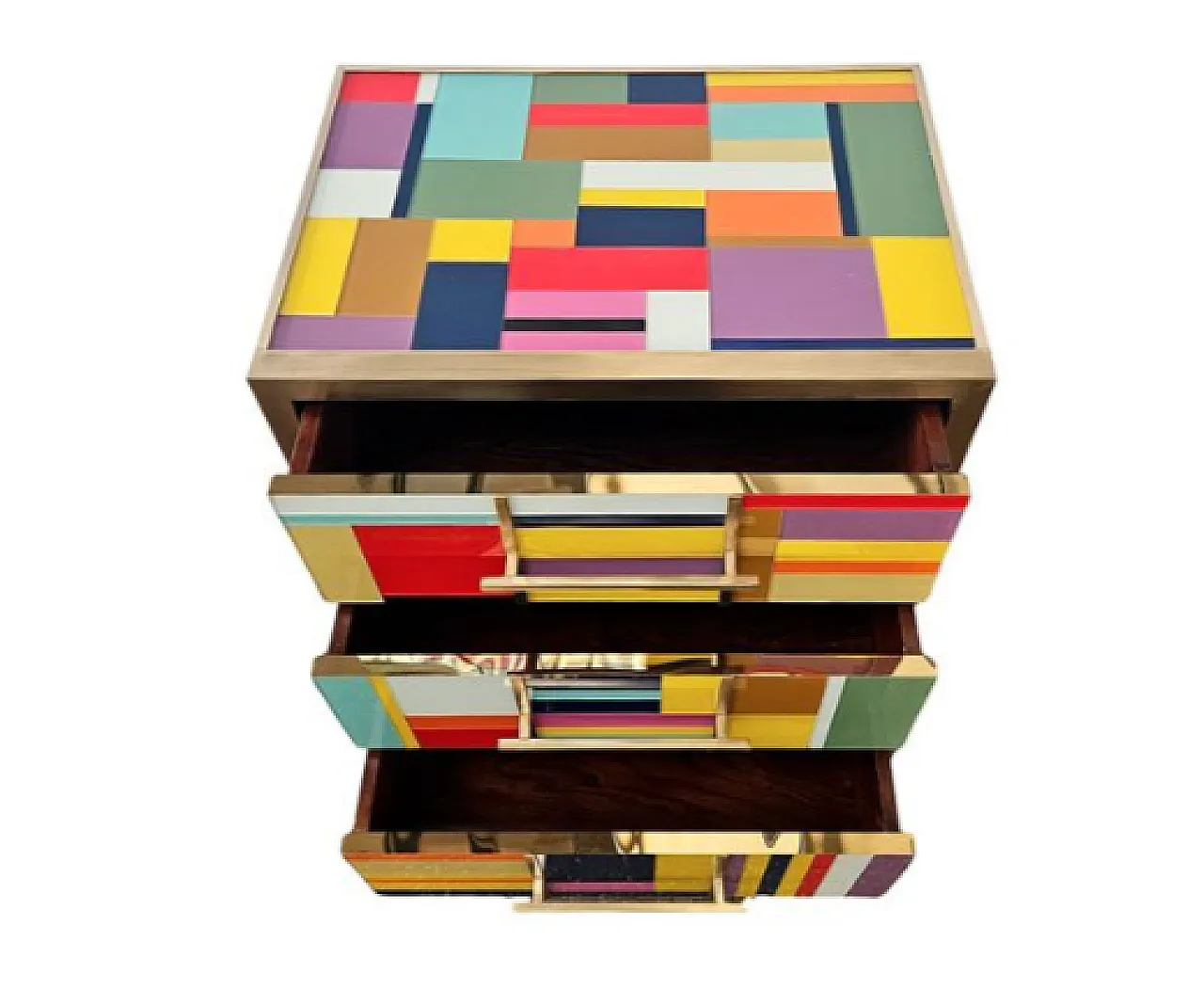 Stained glass little chest of dawers, late 20th century 6