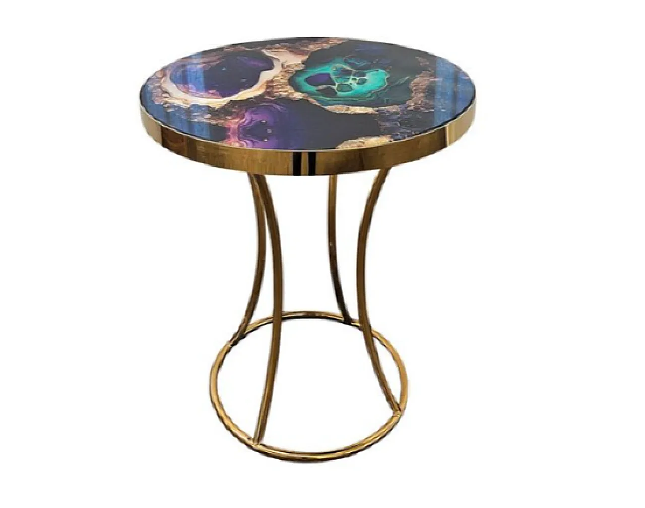 Tavolino in vetro e ottone, '900 3