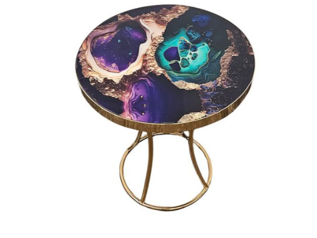 Tavolino in vetro e ottone, '900 4