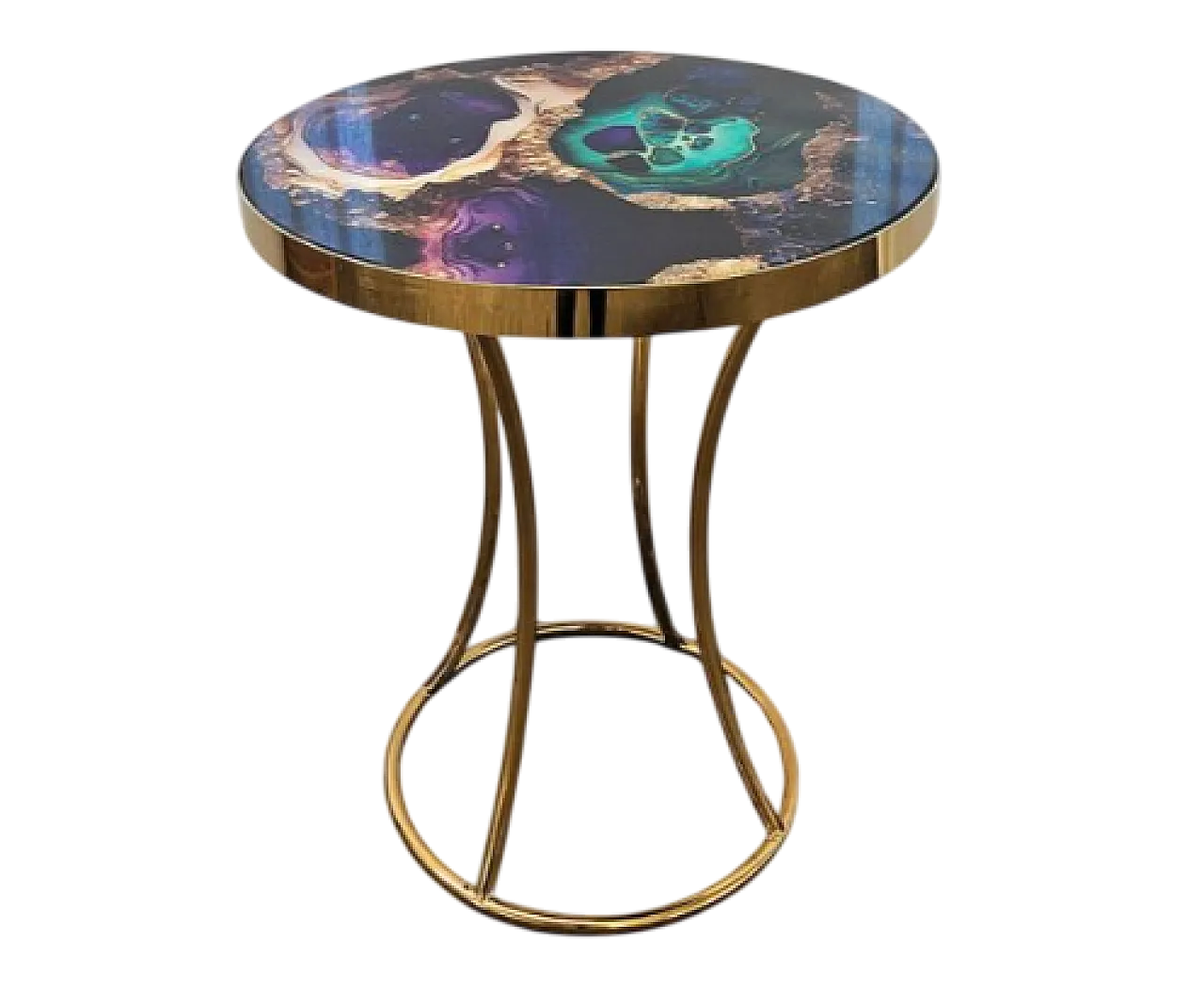 Tavolino in vetro e ottone, '900 5