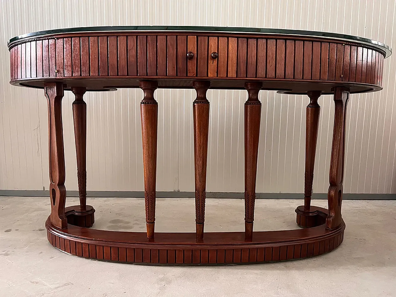 Bancone di gioielleria in noce e cristallo, primo '900 1