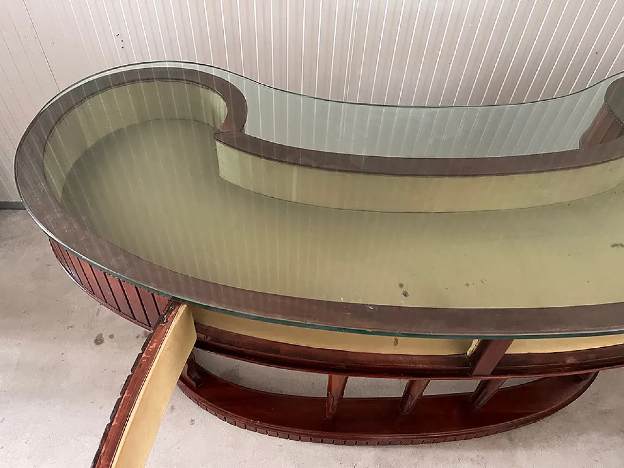 Bancone di gioielleria in noce e cristallo, primo '900 4