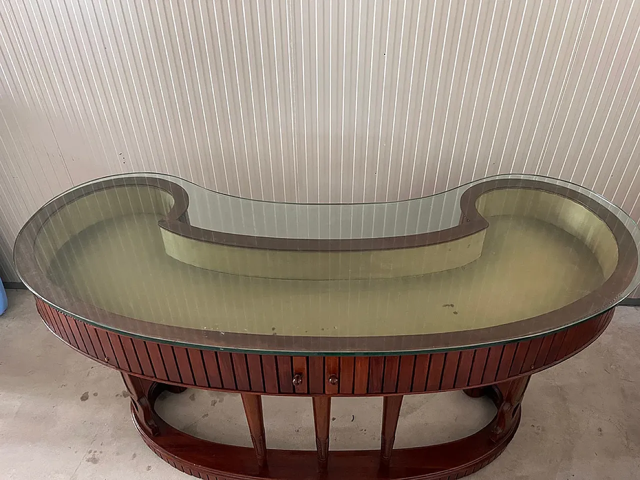 Bancone di gioielleria in noce e cristallo, primo '900 5