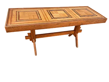 Bancone in noce con piano intarsiato, anni '50