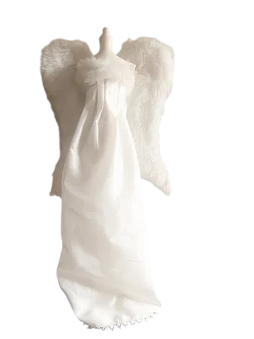 Manichino angelo in resina e pelliccia, anni '80