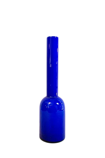 Vaso in vetro di Murano blu di Vistosi, anni '50