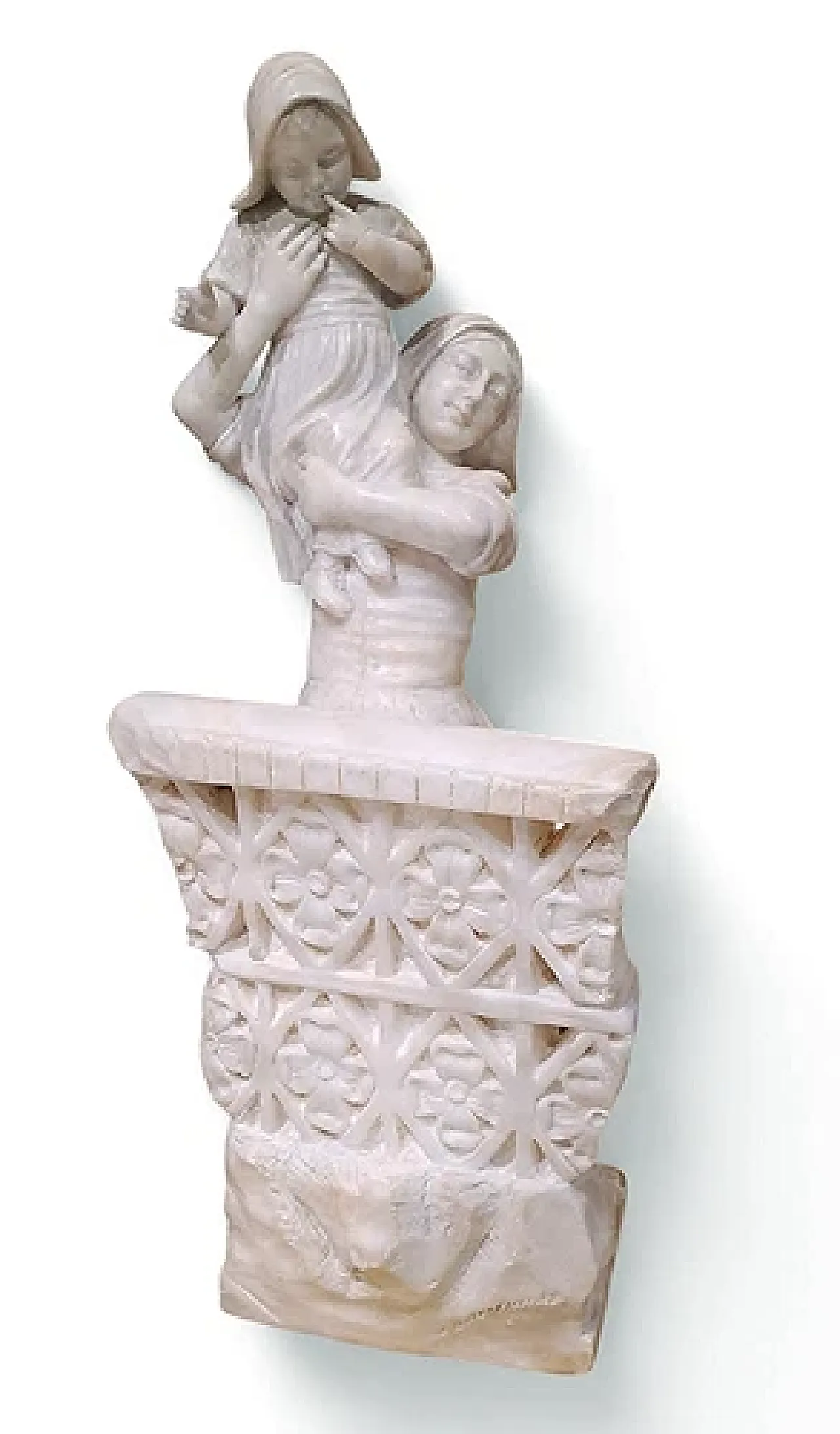 Woman with a Change, alabaster sculpture, late 19th century 1