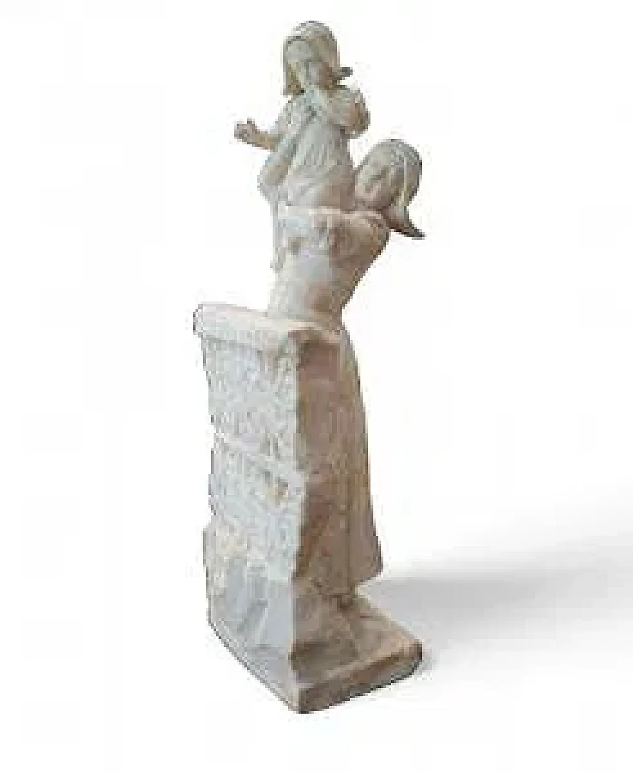 Woman with a Change, alabaster sculpture, late 19th century 2