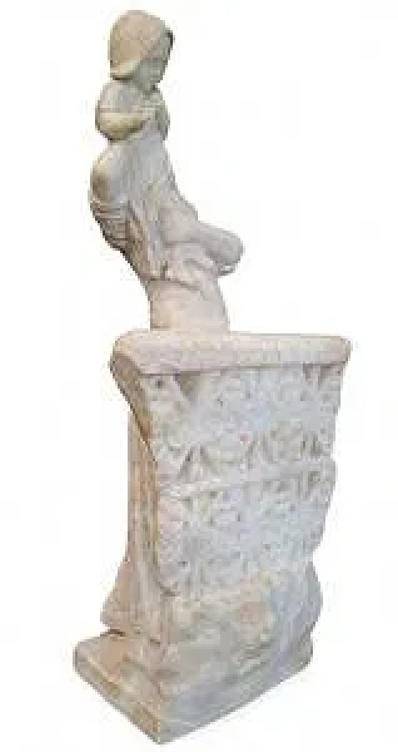 Woman with a Change, alabaster sculpture, late 19th century 4