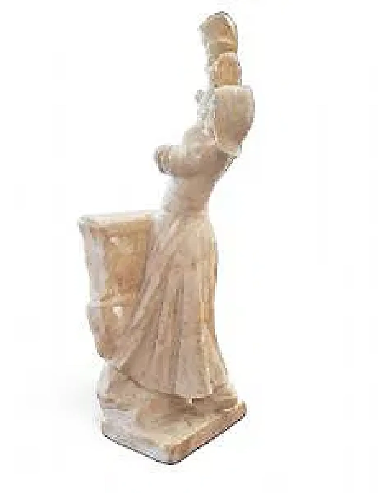 Woman with a Change, alabaster sculpture, late 19th century 6