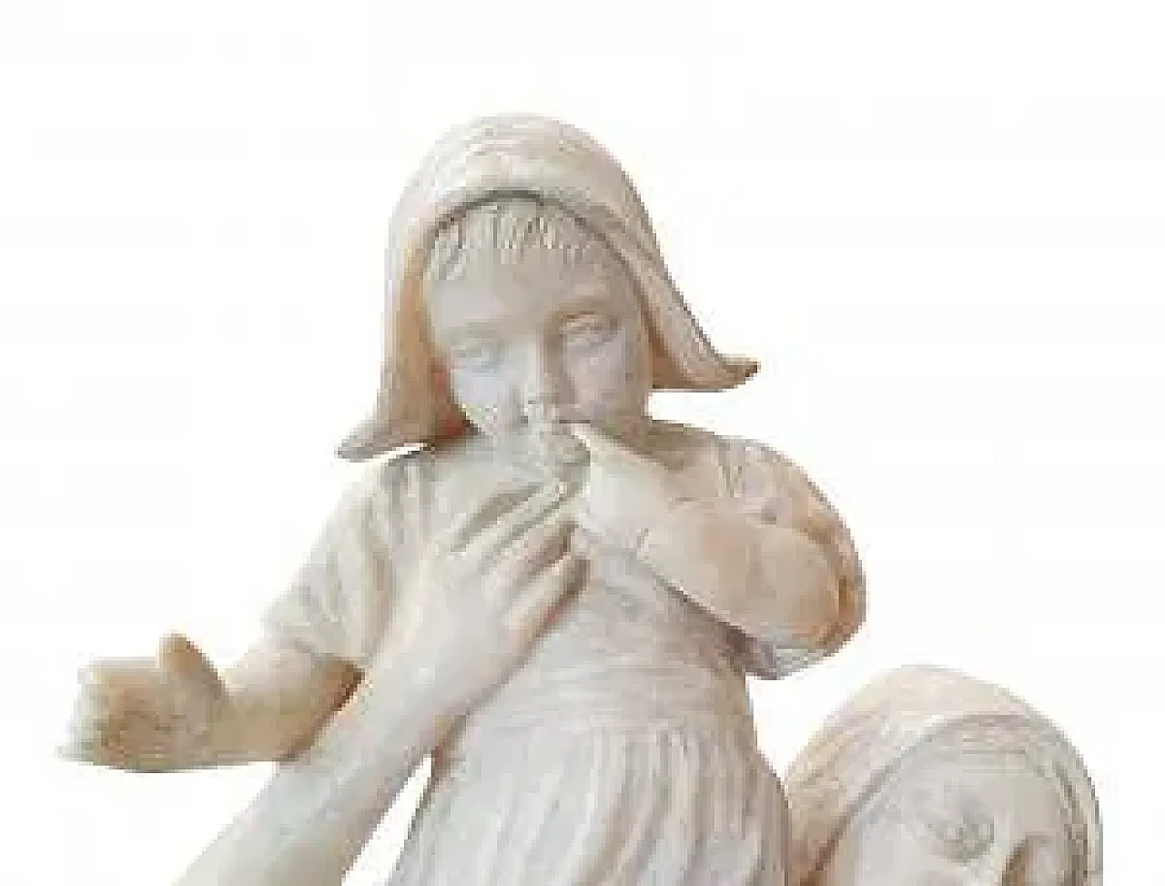 Woman with a Change, alabaster sculpture, late 19th century 7