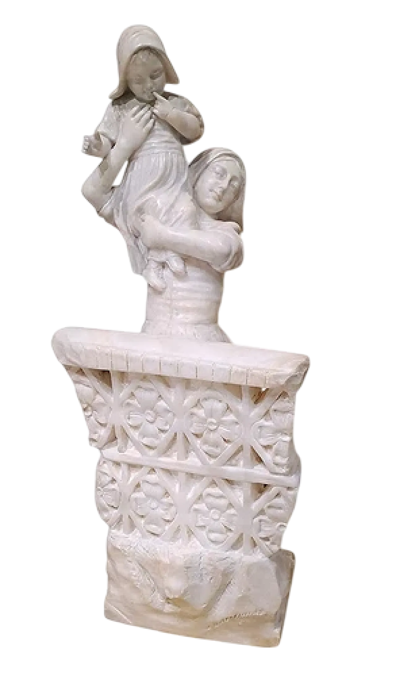 Woman with a Change, alabaster sculpture, late 19th century 11