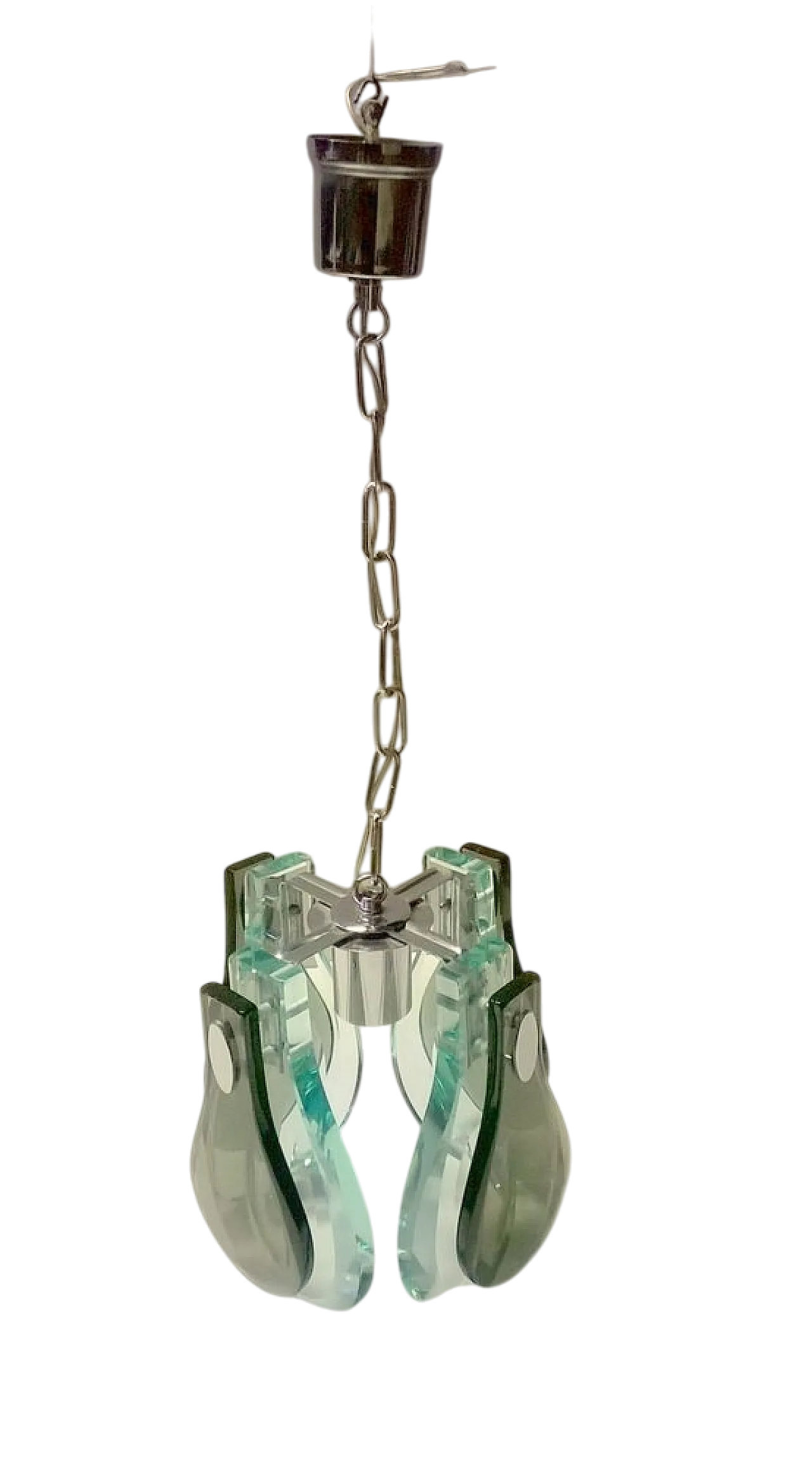 Lampada a sospensione in cristallo, anni '70 11