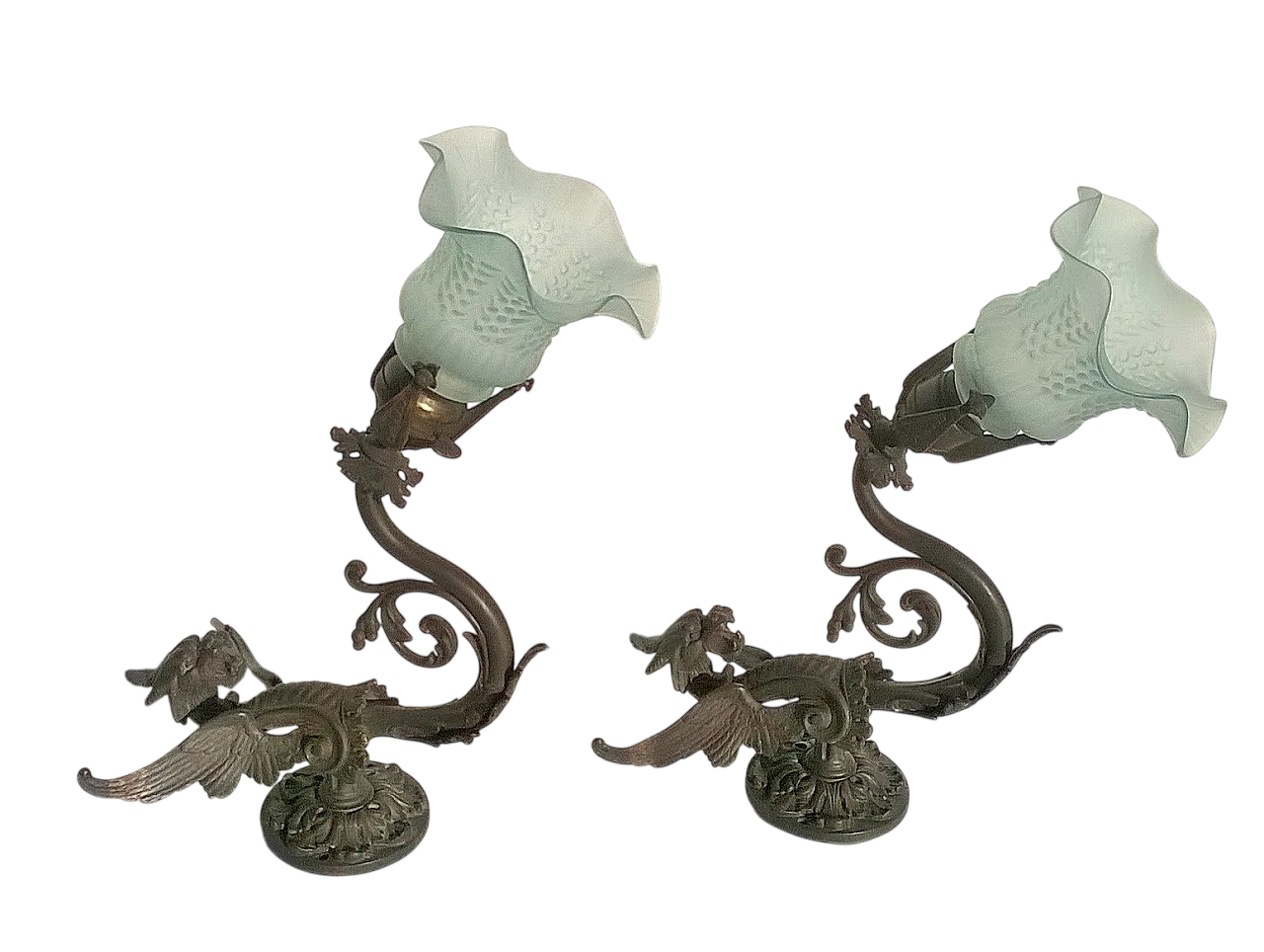 Coppia di lampade da parete scultoree, anni '10 8