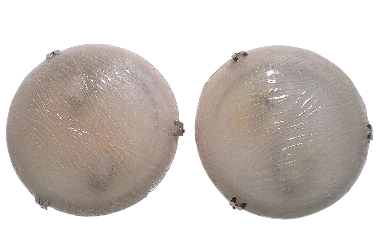 Coppia di appliques in vetro di Murano di Venini, anni '60 9