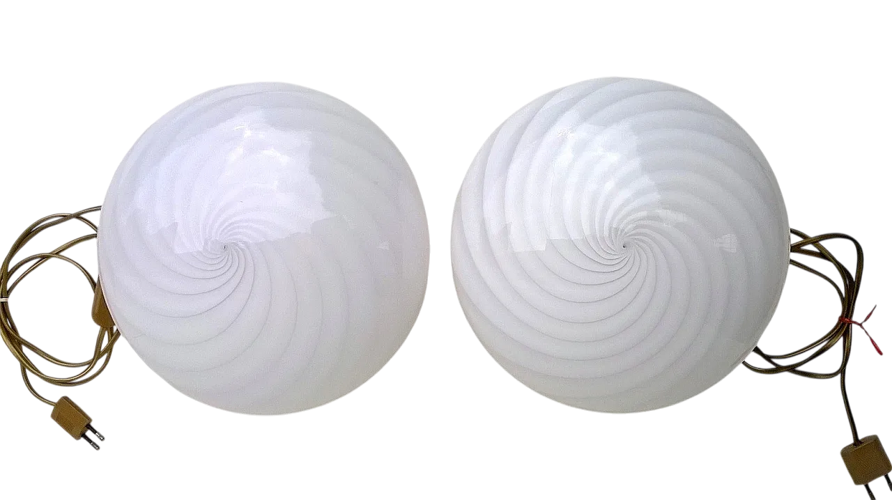 Coppia di lampade da tavolo Kinetic di Venini, anni '60 7