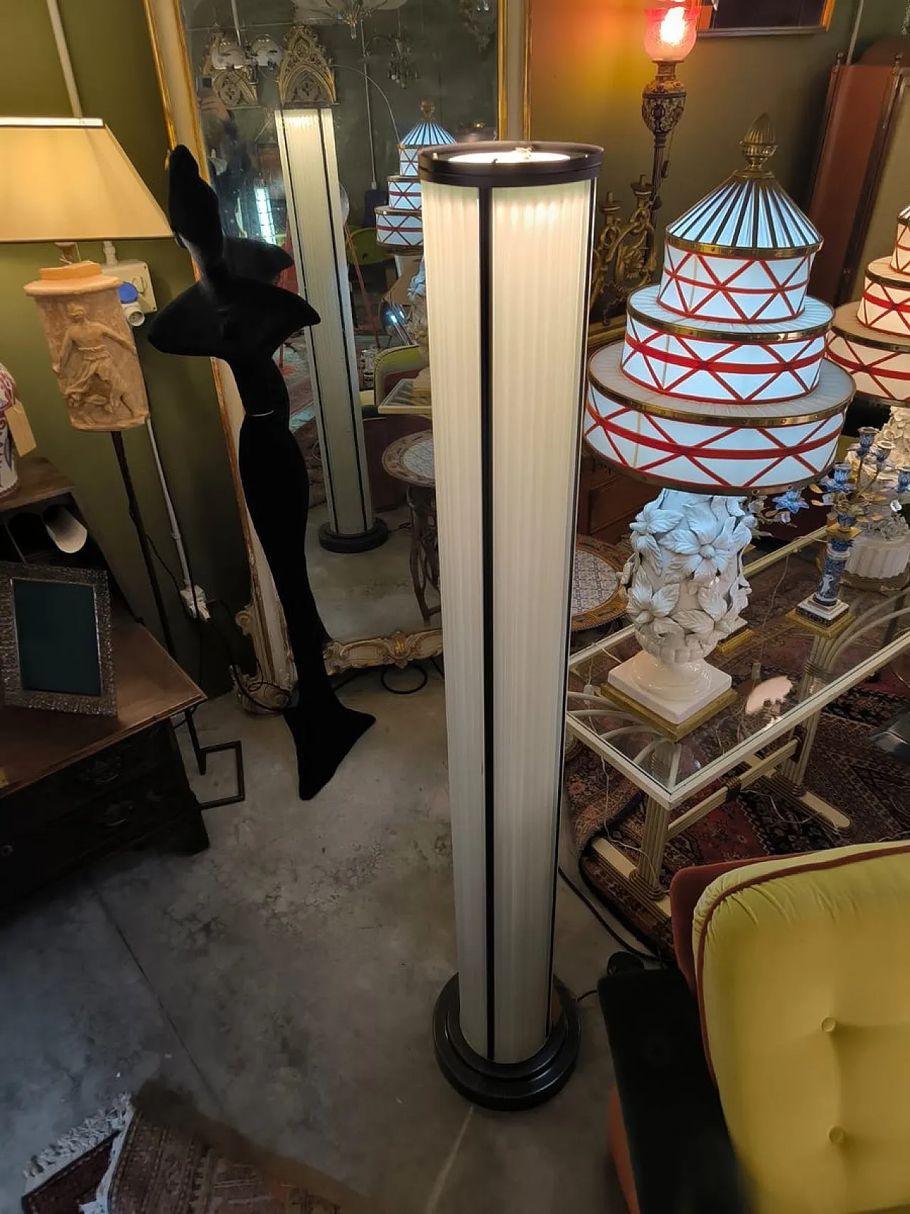 Lampada Pintana in vetro di De Majo, anni '80 1