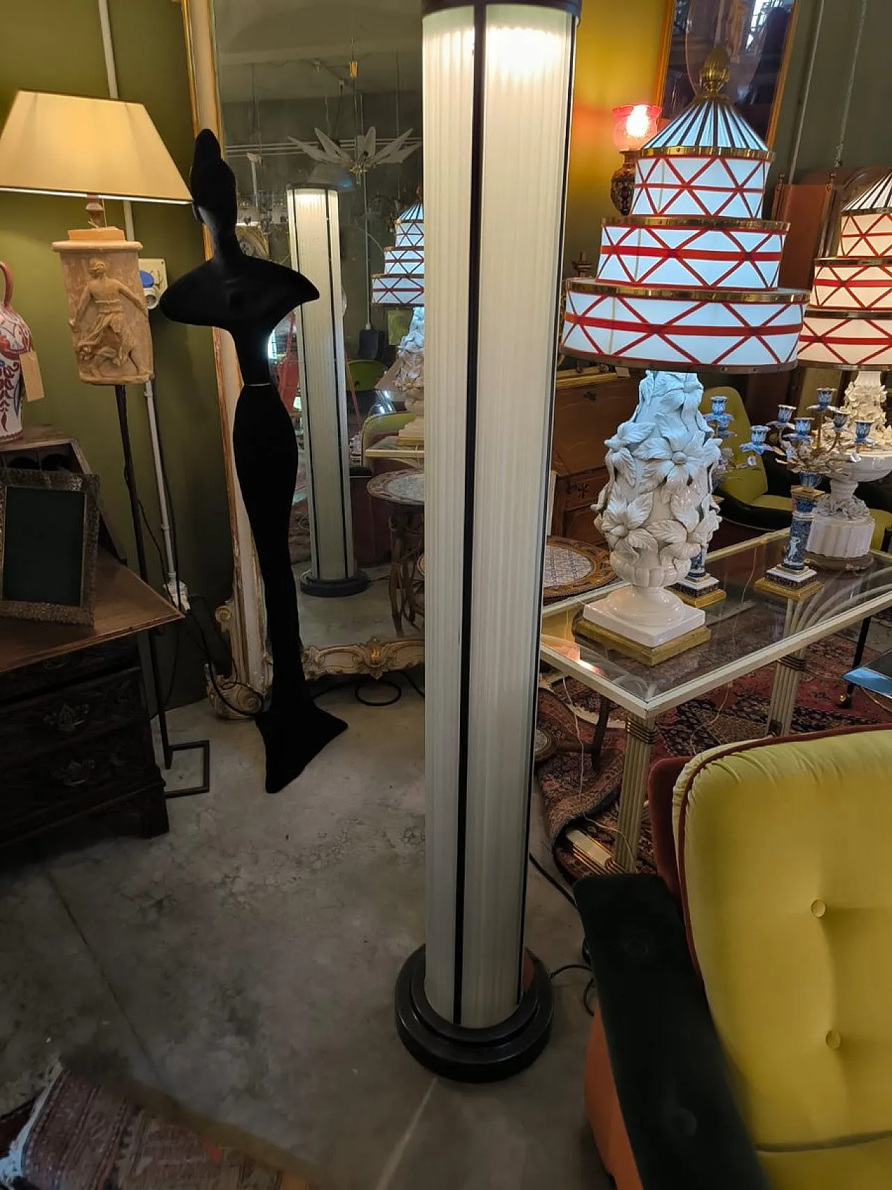 Lampada Pintana in vetro di De Majo, anni '80 3