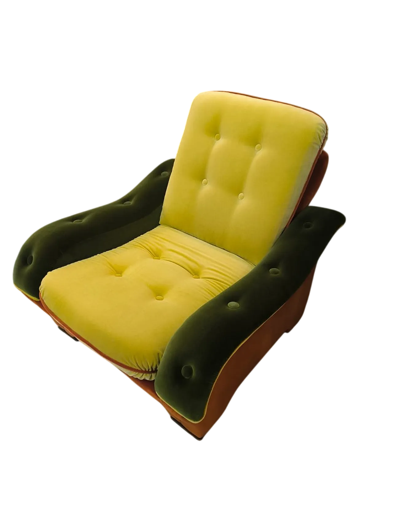 Poltrona in velluto, anni '70 9