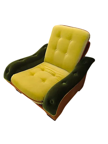 Velvet lounge chair, 1970s