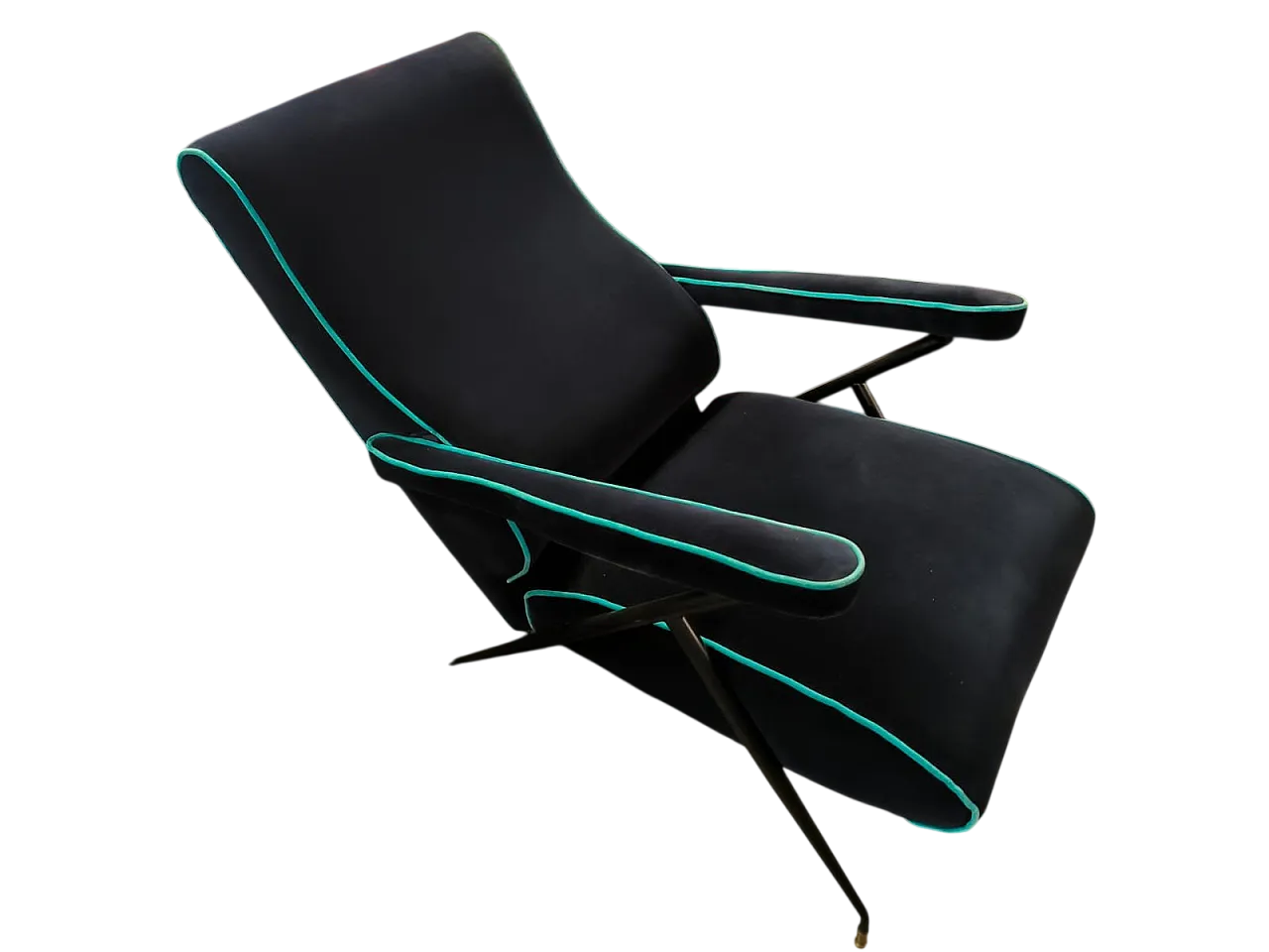 Lounge chair with adjustable backrest, 1970s 9
