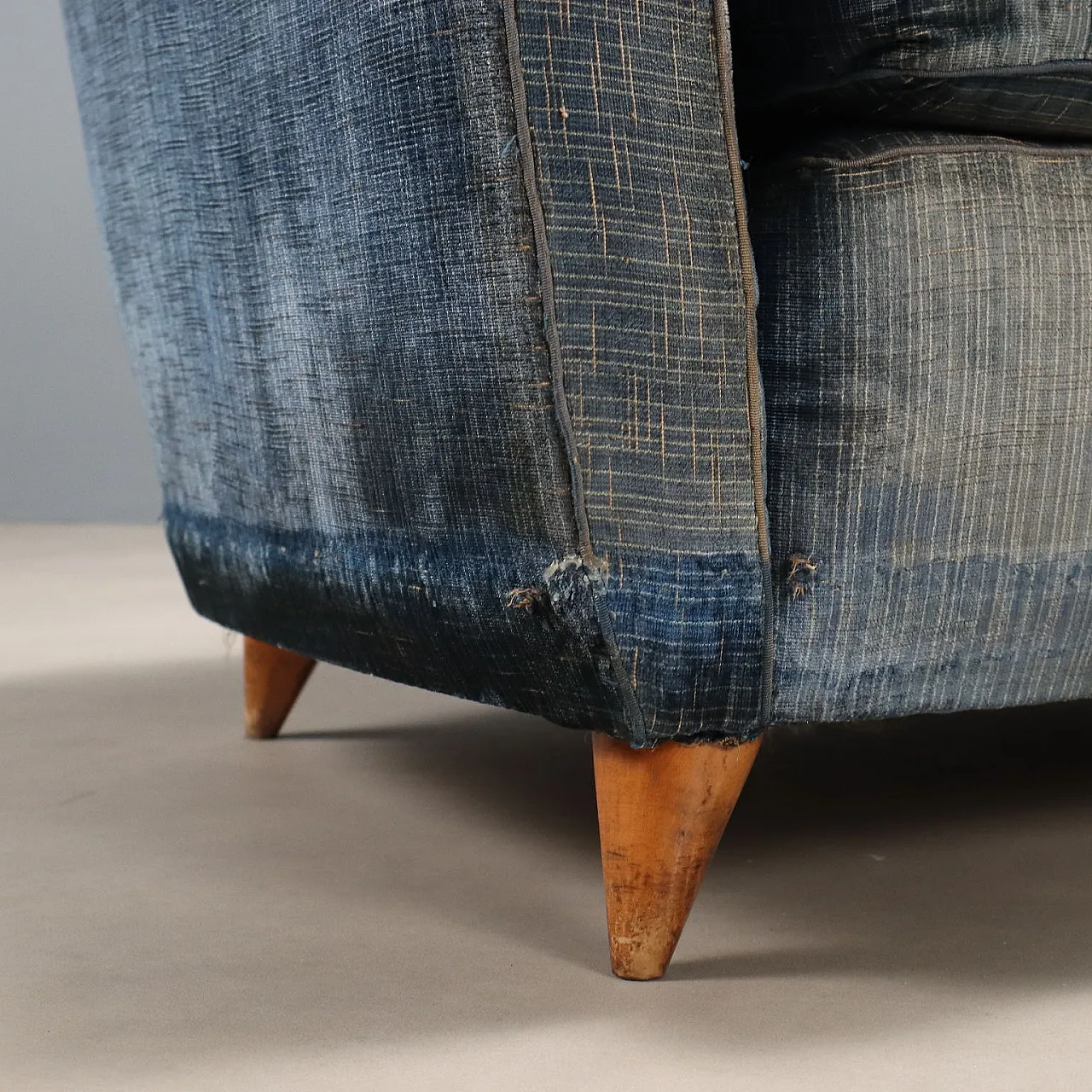 3-seater sofa with down cushions and velvet upholstery, 20th century 5