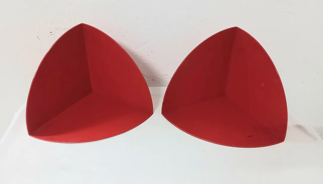 Pair of red Kartell 4910 bookends 2