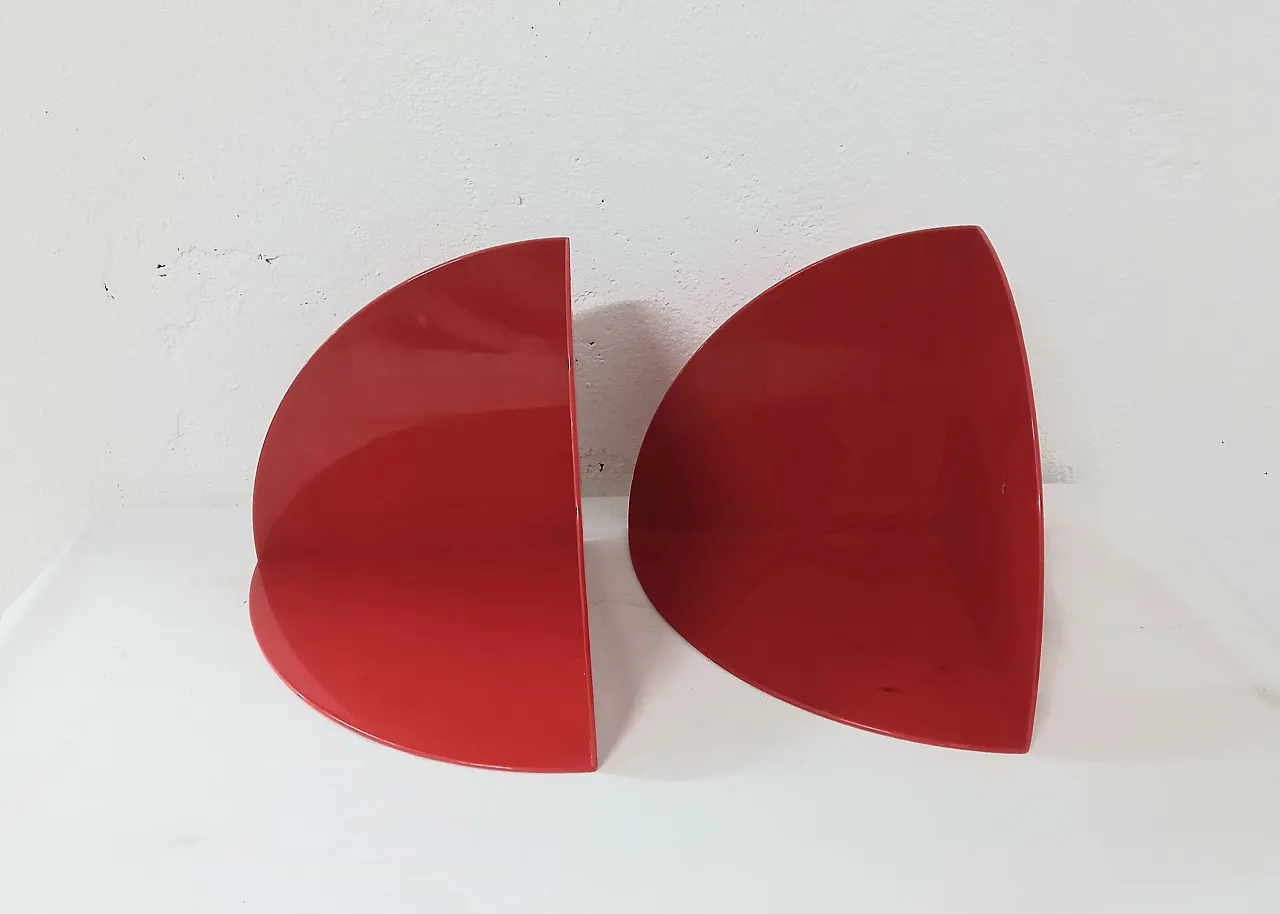 Pair of red Kartell 4910 bookends 3