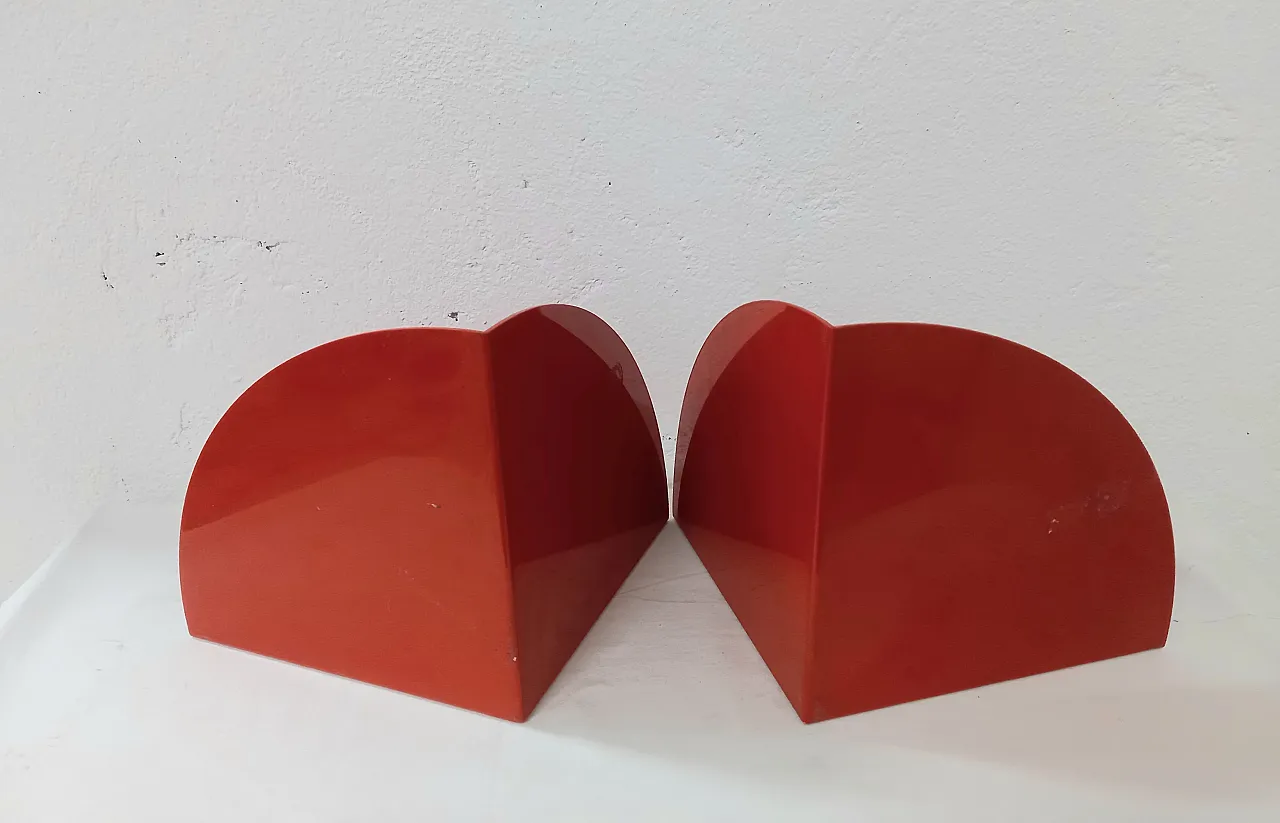 Pair of red Kartell 4910 bookends 5