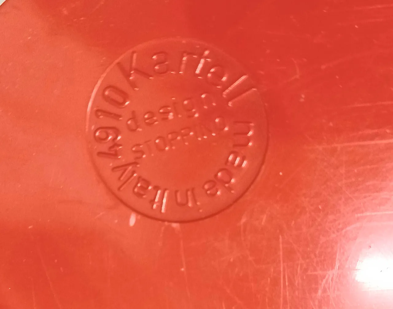 Pair of red Kartell 4910 bookends 6