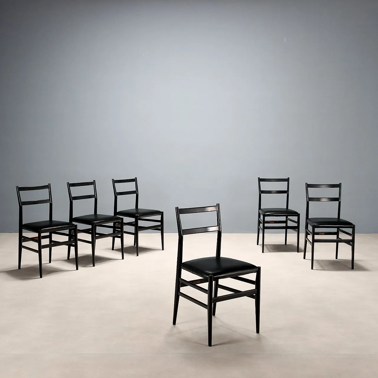 6 Leggera chairs by Gio Ponti for Cassina, 1960s 1