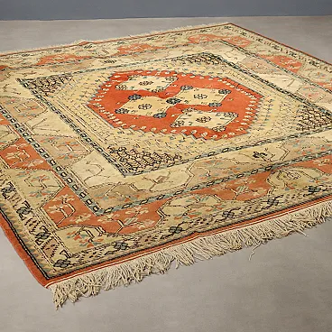 Tappeto Kars in cotone e lana tessuto a mano con nodo grande, '900