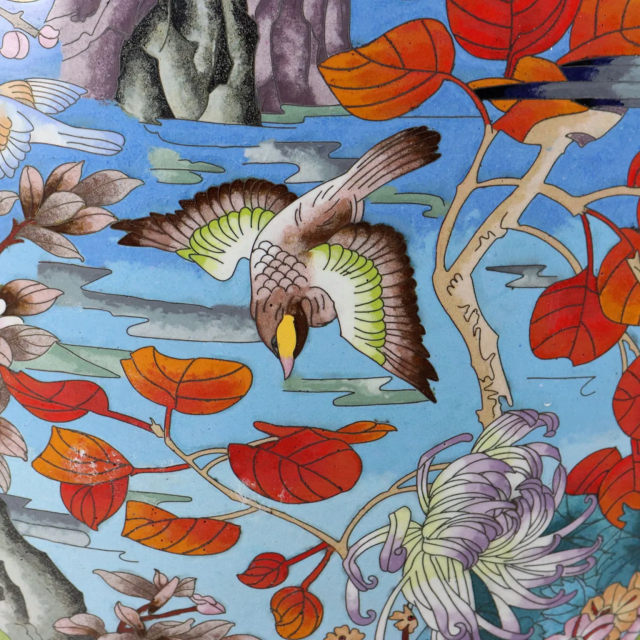 Bronze vase decorated cloisonné with colored enamels 3