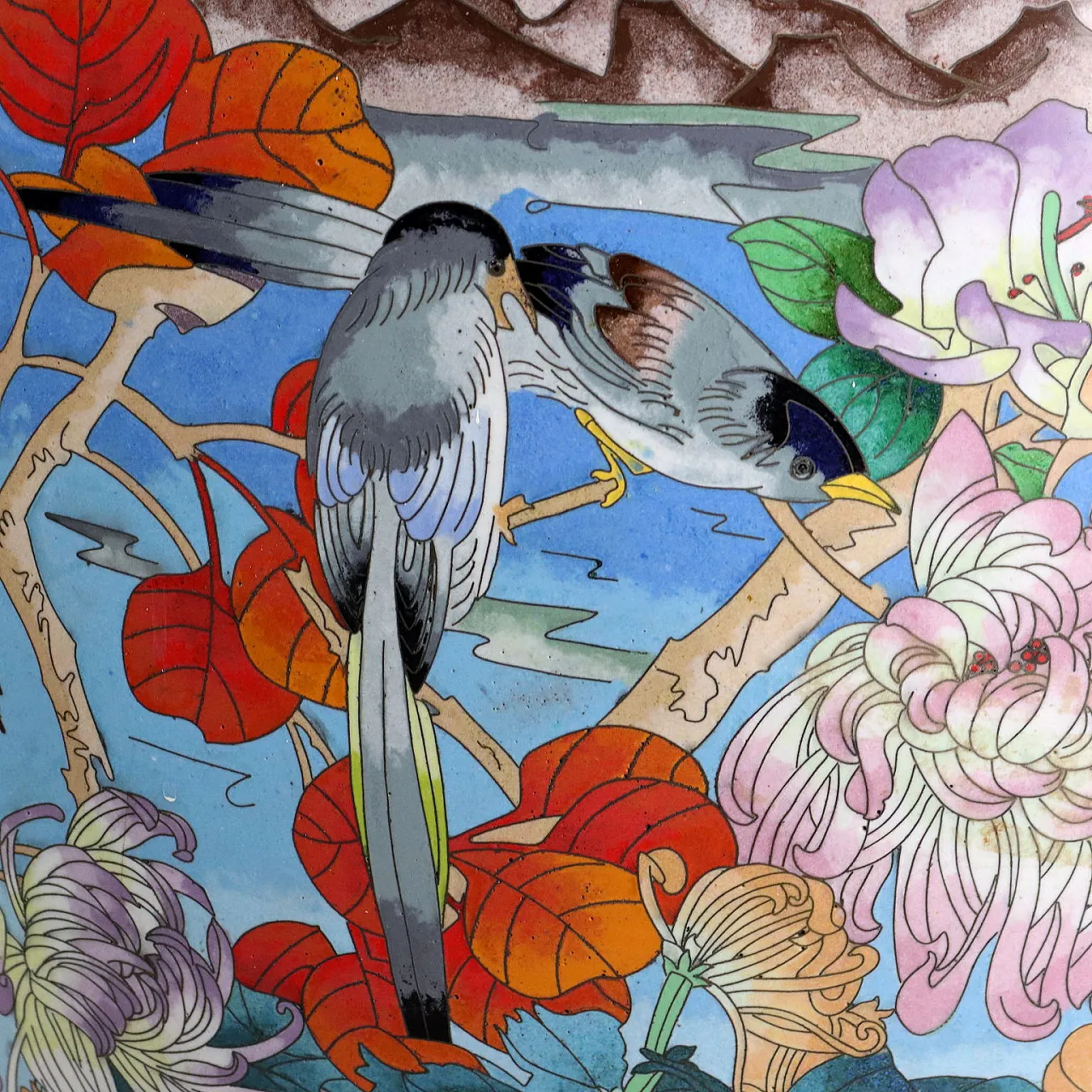 Bronze vase decorated cloisonné with colored enamels 4