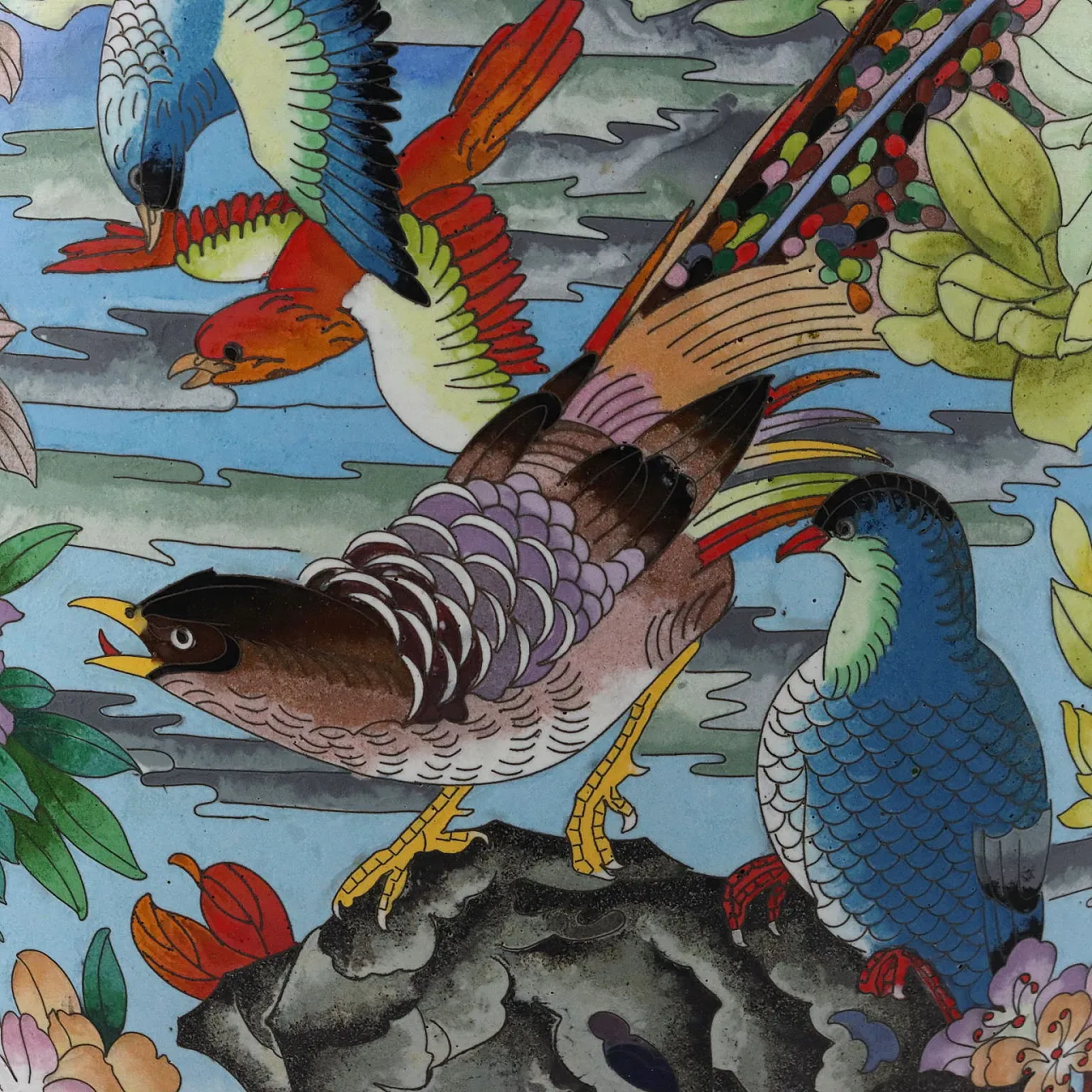 Bronze vase decorated cloisonné with colored enamels 9