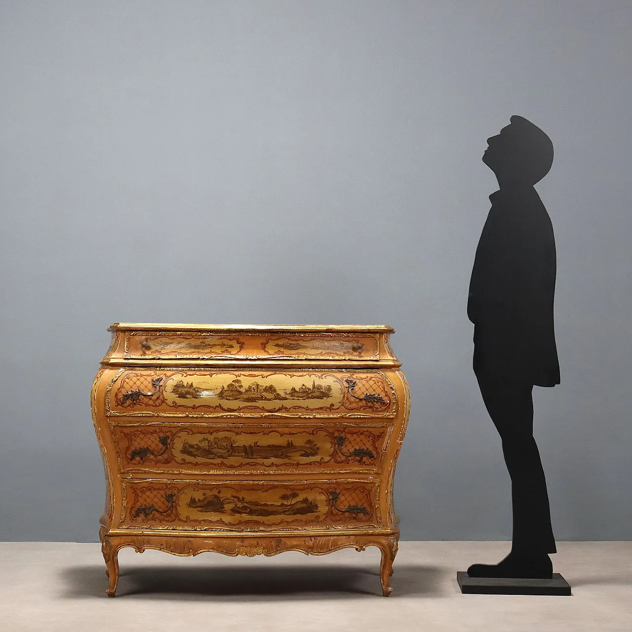 Venetian Baroque dresser in faux marble, 20th century 3