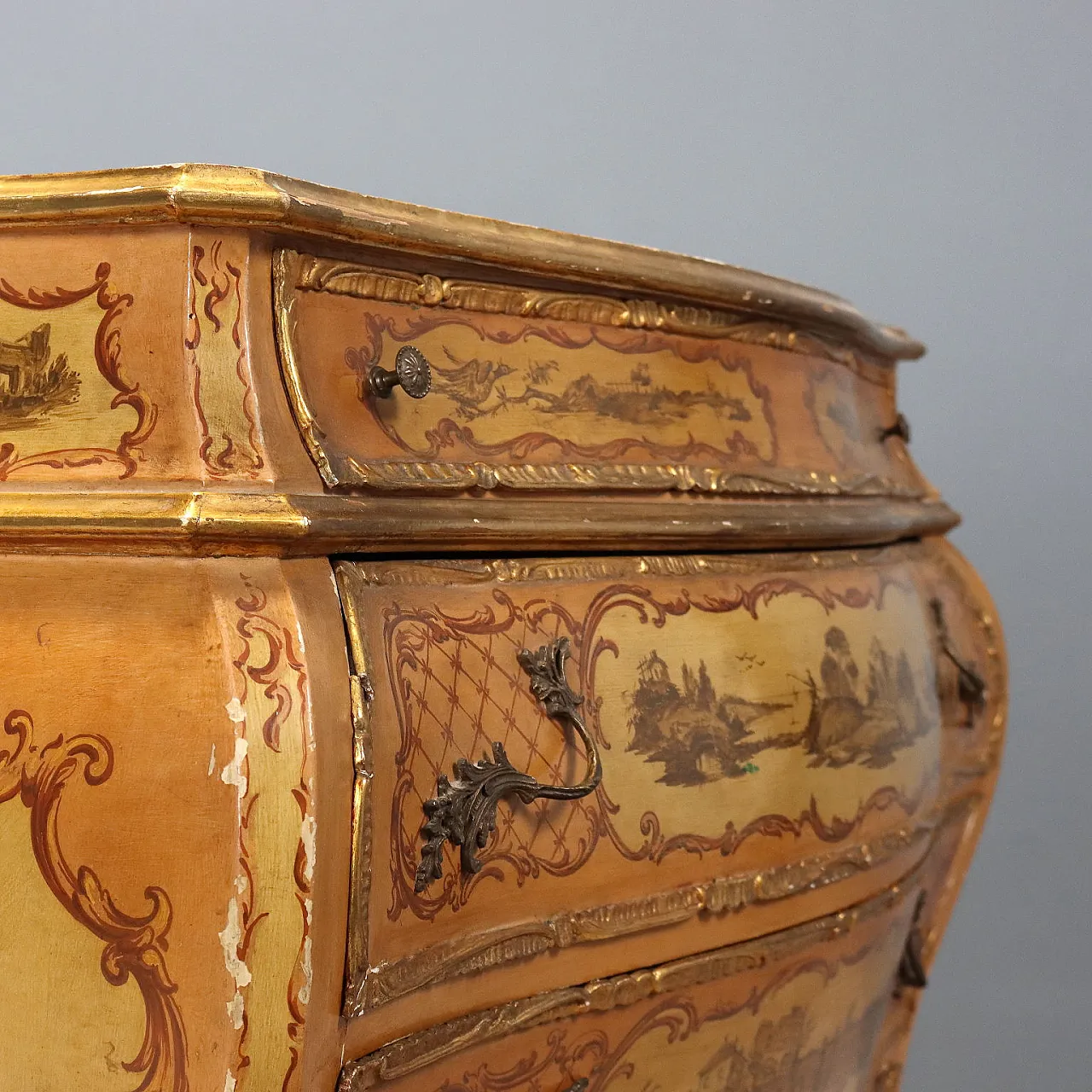 Venetian Baroque dresser in faux marble, 20th century 5