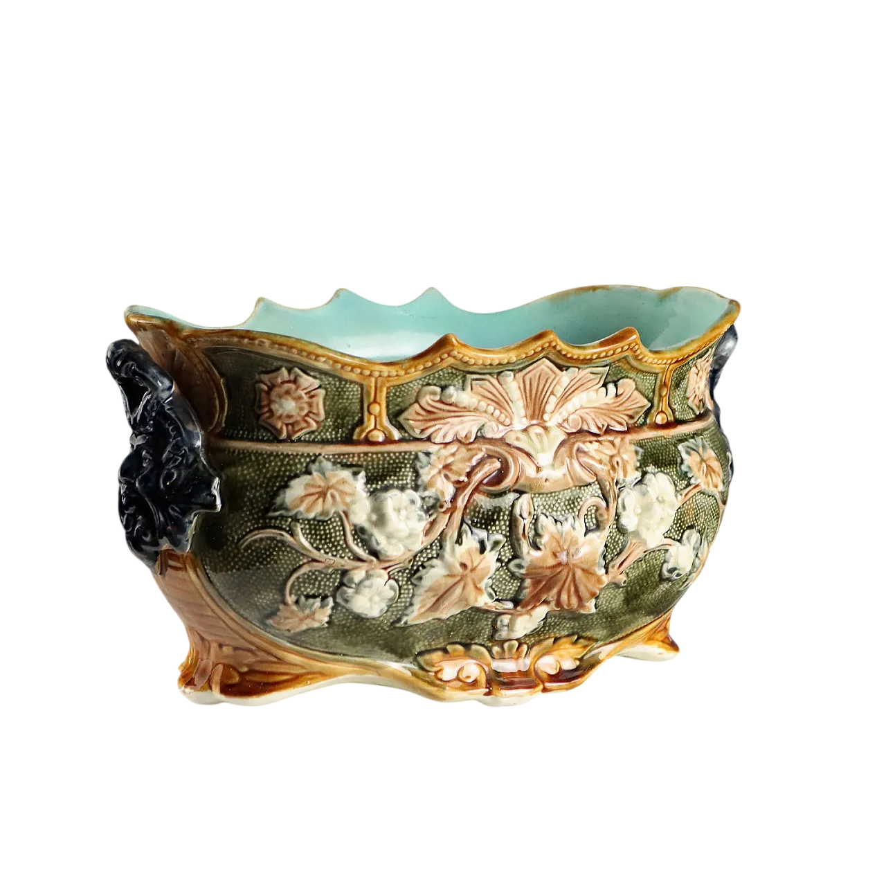 Oval glazed ceramic jardiniere, 20th century 9