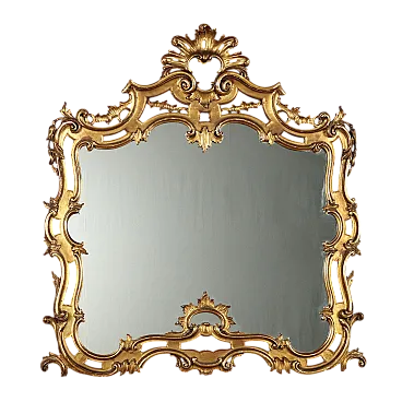 Specchiera in legno intagliato e dorato, primo '900