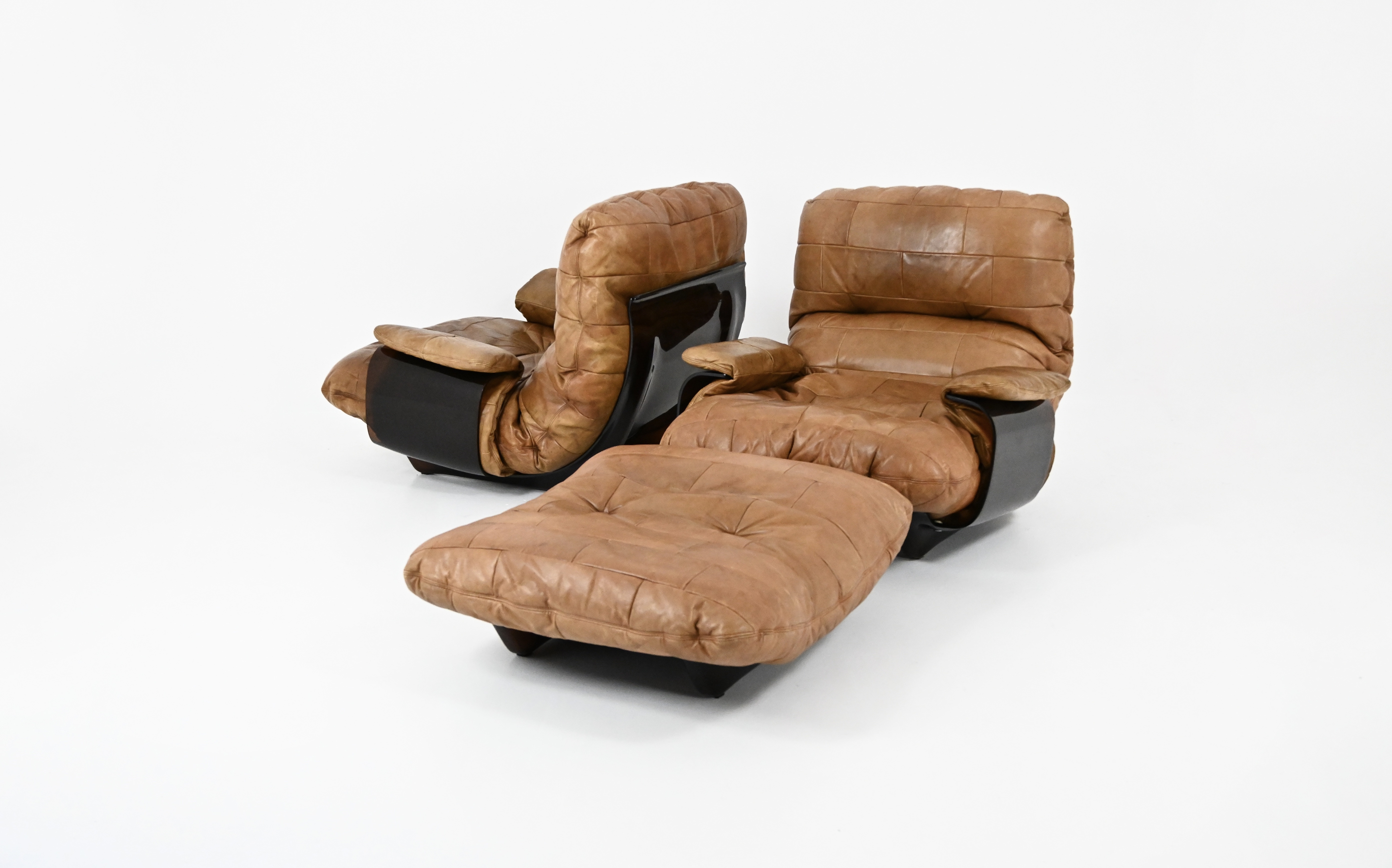 Marsala Lounge chairs & Ottoman by Michel Ducaroy for Ligne Roset