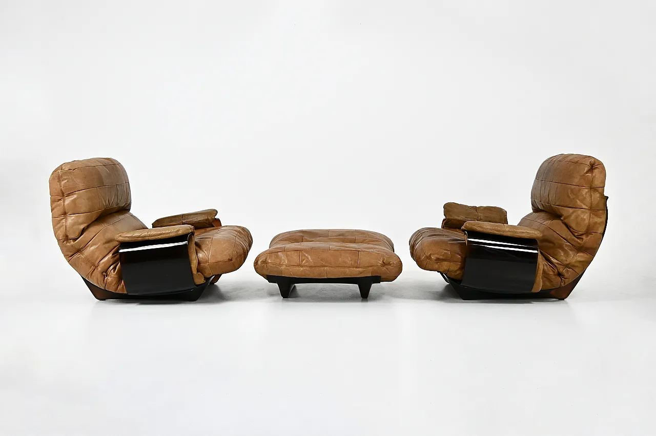 Poltrone lounge e pouf Marsala di Michel Ducaroy per Ligne Roset, 1970 5