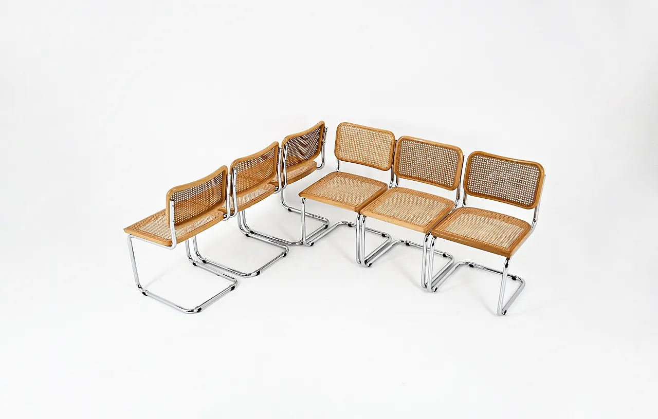 6 Sedie da pranzo stile B32 di Marcel Breuer, anni '80 2