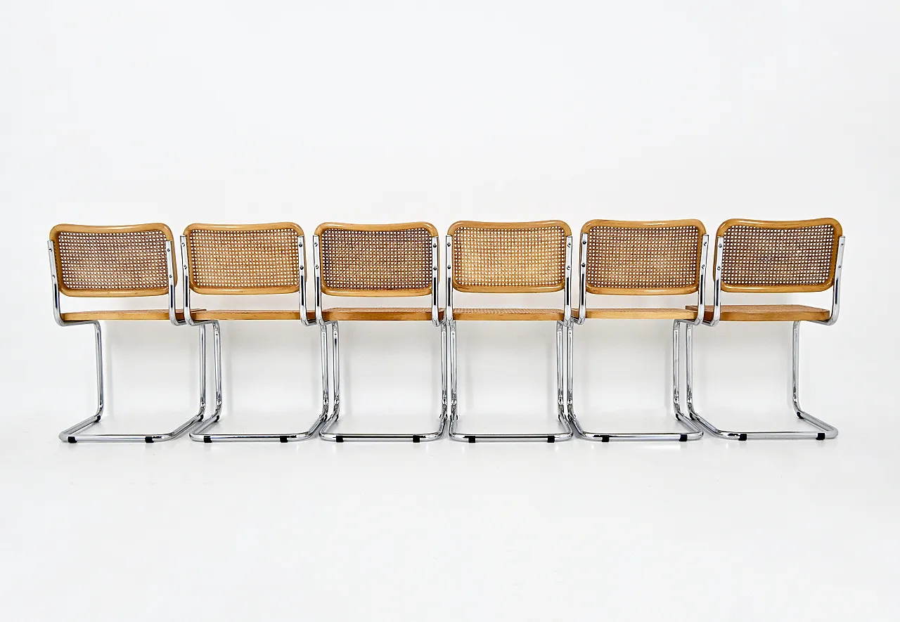 6 Sedie da pranzo stile B32 di Marcel Breuer, anni '80 5