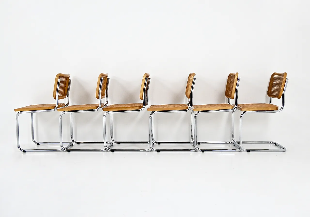 6 Sedie da pranzo stile B32 di Marcel Breuer, anni '80 6