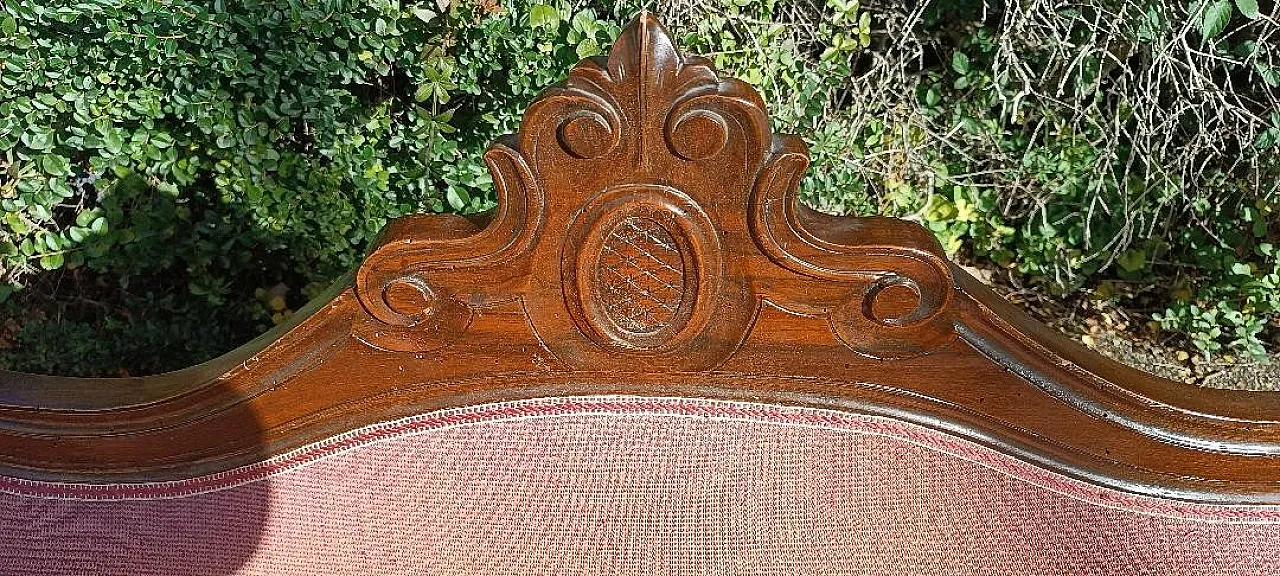 Divano per piccola barca in noce, metà '800 6