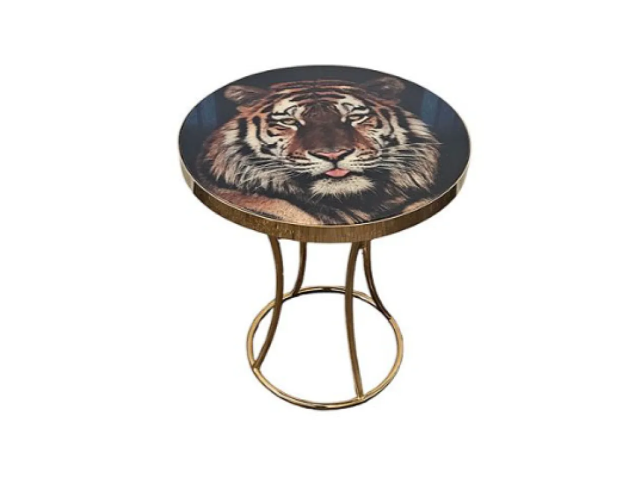 Tavolino in vetro e ottone, '900 1