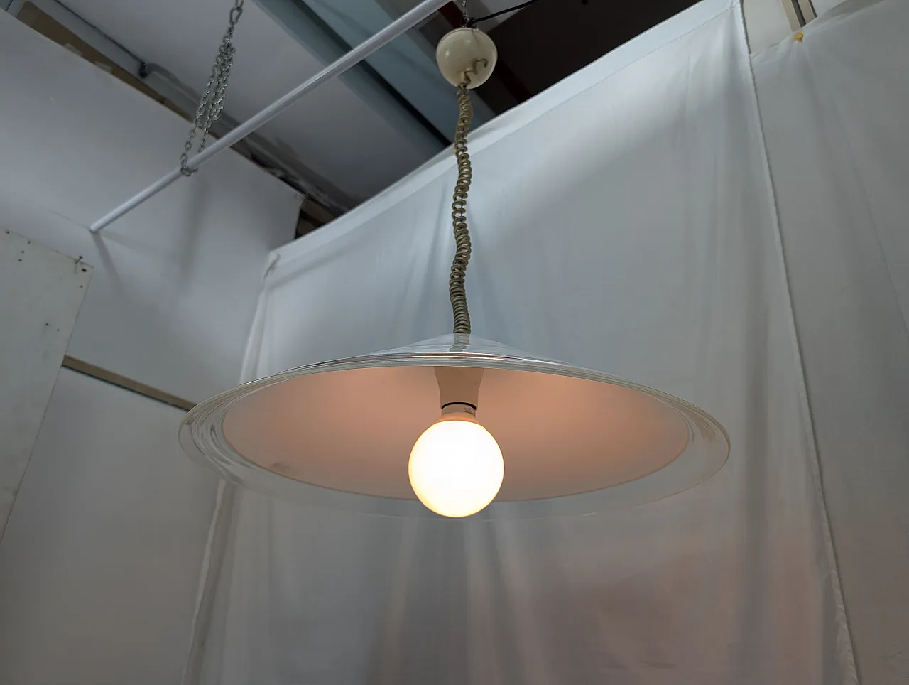 Leucos Murano glass pendant lamp, 1970s-80s 6