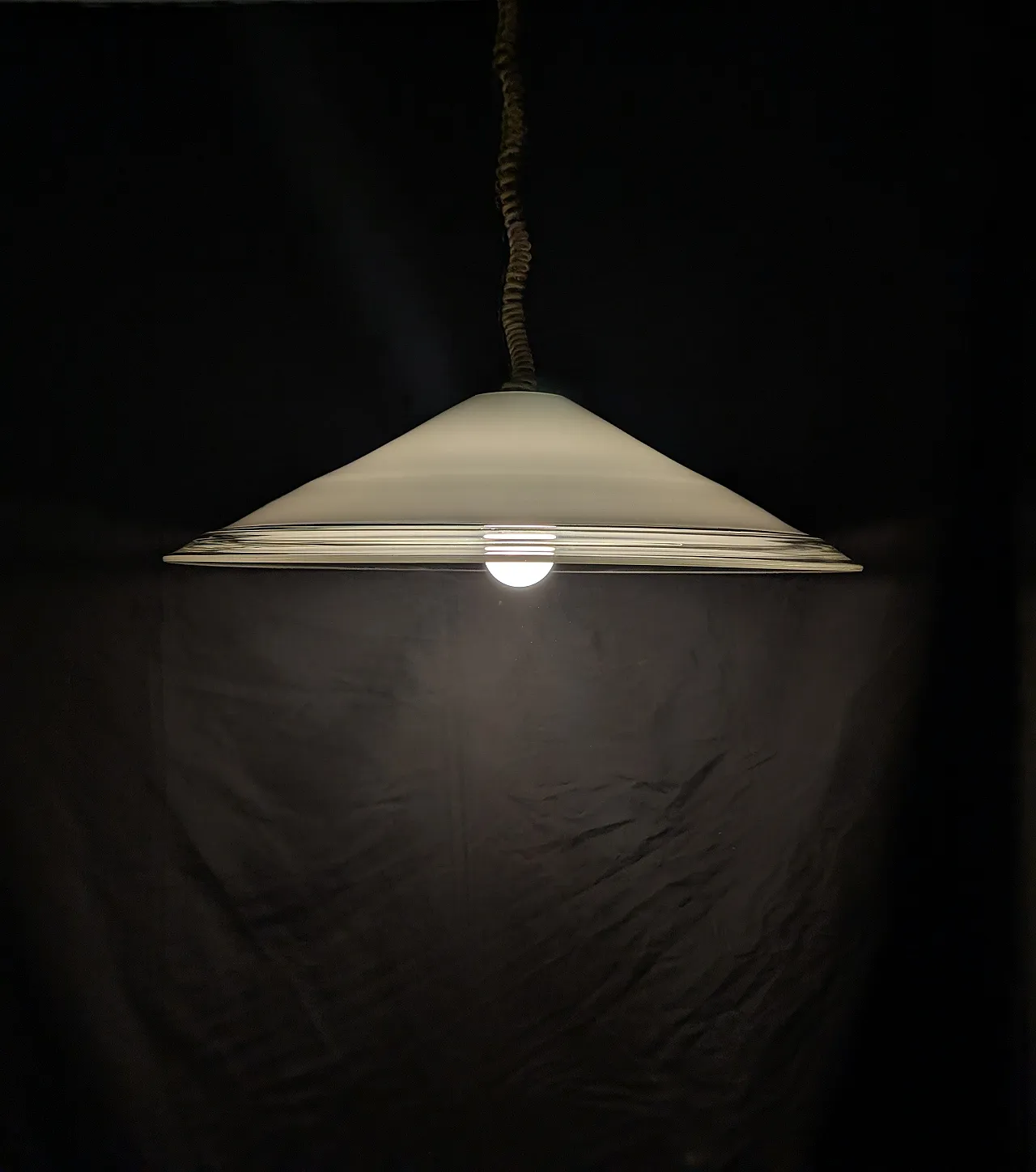 Leucos Murano glass pendant lamp, 1970s-80s 8