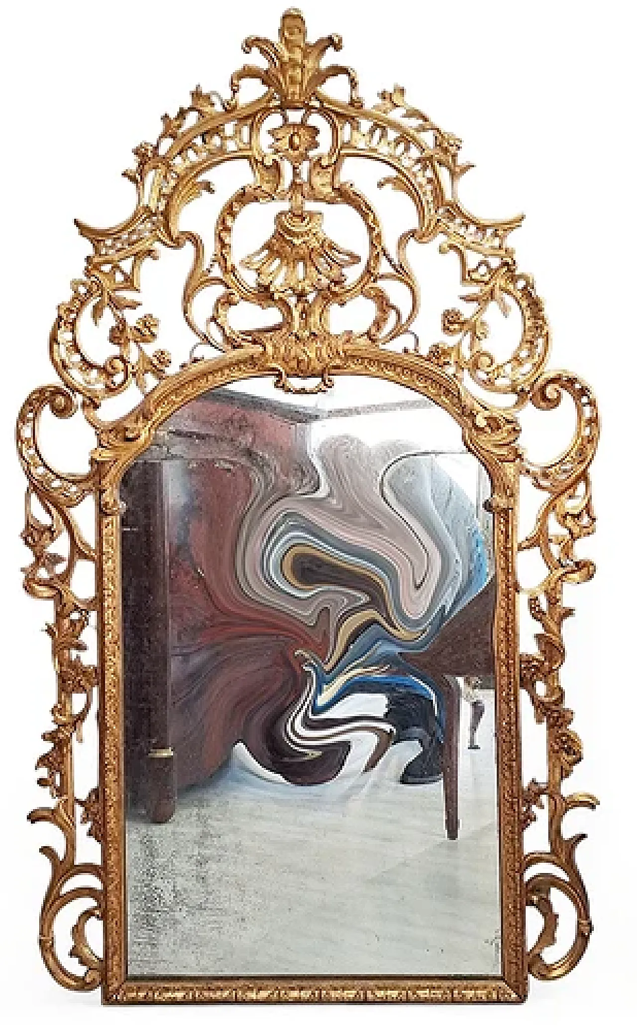 Specchiera in legno dorato, '700 1