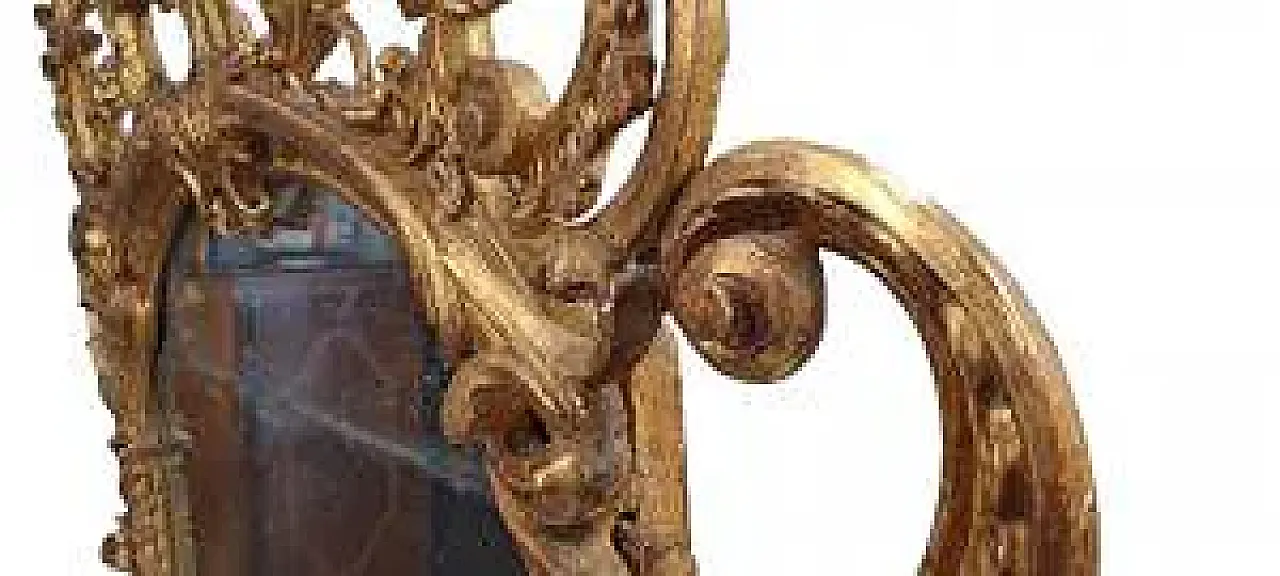 Specchiera in legno dorato, '700 7